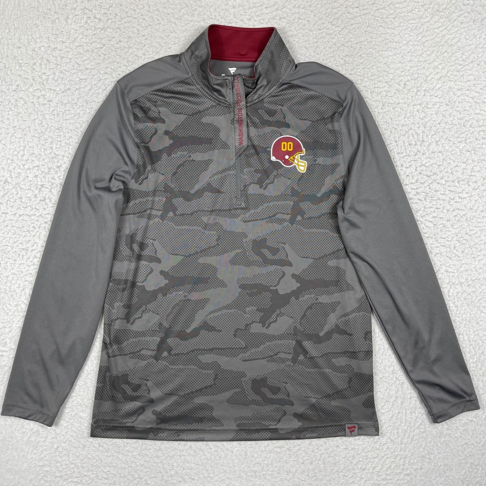 Washington Commanders Quarter Zip Mens Large Grey Camo NFL Fanatics Pullover